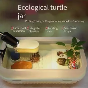 Контейнер для черепах, съемный домик для рептилий, легко меняемая пластиковая среда обитания с зонами для разведения, кормления, плавания, купания, купания, аквариум для рыб