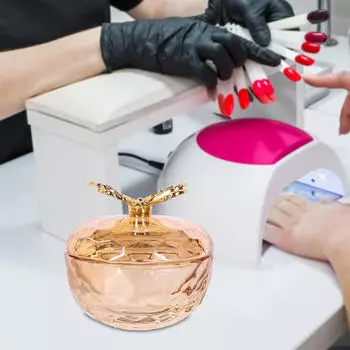 Контейнер для держателя жидкости для акриловой пудры, многоразовая чаша для маникюра Dappen Dish, инструмент для дизайна ногтей золотой