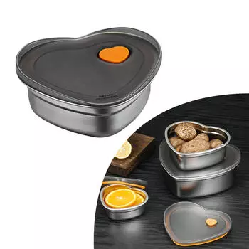 Контейнер для еды из нержавеющей стали, универсальный, с крышкой, для фруктов и ланча 350ml