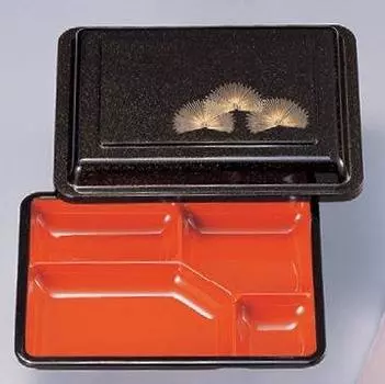 Контейнер для еды Makunouchi Bento Side Nashiji Wakamatsuuchi Vermilion xx ABS-смола, японский, для коммерческого использования, 7 дюймов [21,7 х 16,5 х 5,3 см] (7-421-1)