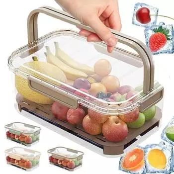 Контейнер для хранения 1 шт., портативный и герметичный ящик для хранения свежих продуктов, портативный холодильный ящик для хранения, для фруктов, овощей, мяса и напитков