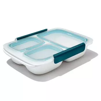 Контейнер для хранения бенто OXO Prep Go Food Container Разделитель Интегрированный Подходит для микроволновой печи и 0,9 л белый