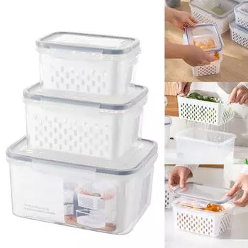 Контейнер для хранения фруктов и овощей для холодильника, органайзер для свежих контейнеров A