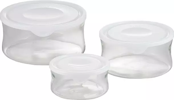 Контейнер для хранения из термостойкого стекла iwaki, белый, набор из 3 предметов, новая упаковка для микроволновой печи и BT-NPR-3W3 белый