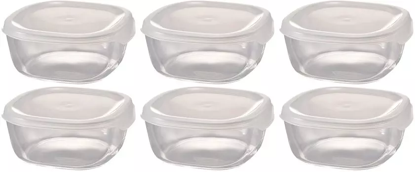 Контейнер для хранения из жаростойкого стекла HARIO, квадратный, 600 мл, сделано в Японии, BUONO, для кухни KST-60-TW, набор из 6 шт., прозрачный
