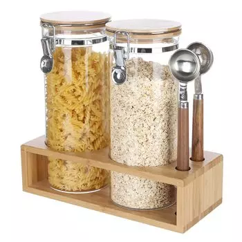 Контейнер для хранения кофейных зерен KKC, герметичная банка, подставка для специй, бутылка для мха, порошок, сладости, кофейные зерна, орехи, стеклянная банка для кофе с мерной ложкой