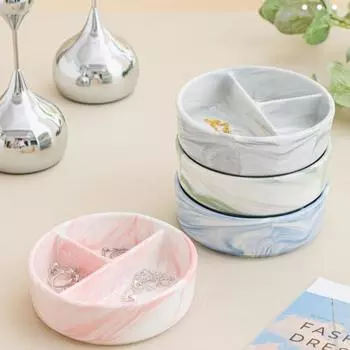 Контейнер для хранения колец из 3 сеток, скандинавский фарфоровый футляр для ювелирных изделий, витрина для ювелирных изделий синий