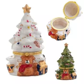 Контейнер для хранения конфет и продуктов питания, шкатулка для украшений, керамическая рождественская декоративная шкатулка для хранения украшений