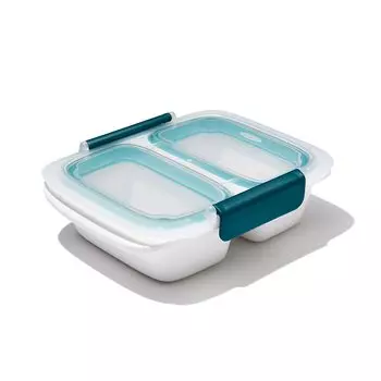 Контейнер для хранения ланч-боксов OXO Prep Go, разделитель, встроенный, подходит для использования в микроволновой печи, 0,4 л белый