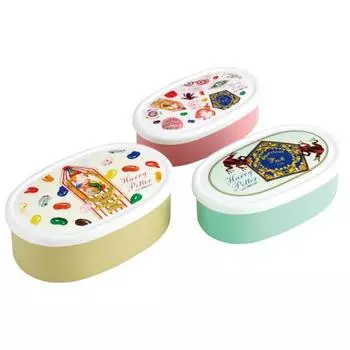 Контейнер для хранения ланч-боксов Skater, контейнер для хранения, сделано в Японии (Большой 400 мл Средний 280 мл Маленький 180 мл) Набор из 3 Ag+ антибактериальных средств Harry Potter Honeydu