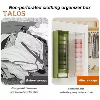 Контейнер для хранения одежды, легкий доступ, сохраняет порядок, гофрированная текстура, креативный настенный контейнер для бюстгальтеров, носков, аксессуары для дома чистый/серый