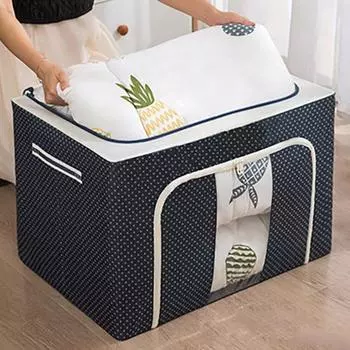 Контейнер для хранения одежды с видимым окном, большая емкость, застежка-молния, водонепроницаемый штабелируемый контейнер для одеял, органайзер A