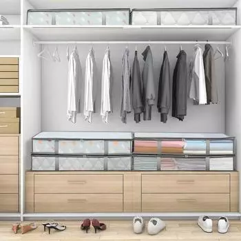 Контейнер для хранения под кроватью, застежка-молния, прозрачный дизайн, большая вместимость, пылезащитный ящик для хранения подушек, одеял и одежды 2pcs