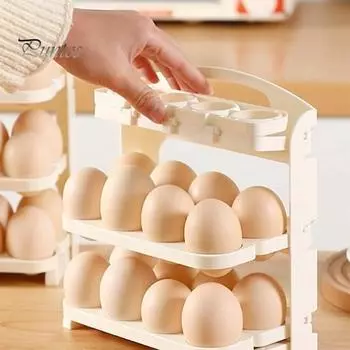 Контейнер для хранения яиц большой емкости пищевой сорт BPA без складной конструкции портативный держатель для яиц поднос для холодильника белый