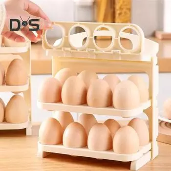 Контейнер для хранения яиц большой емкости пищевой сорт BPA без складной конструкции портативный держатель для яиц поднос для холодильника белый