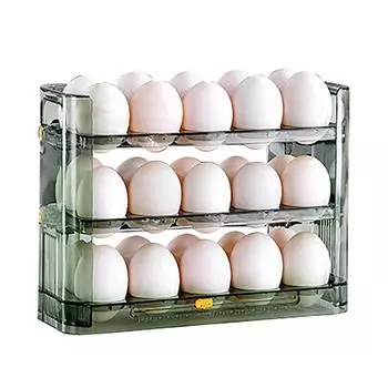 Контейнер для хранения яиц, пластиковый ящик для хранения яиц, контейнер-органайзер, холодильник, ящик для экономии места дома- One Size зелёный