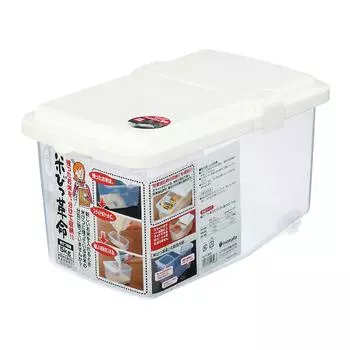 Контейнер для хранения риса INOMATA (5кг) Колесико для выдвижных ящиков с мерным стаканчиком, прозрачное