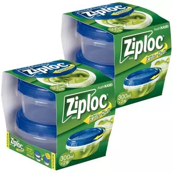 Контейнер для хранения с винтовым замком Ziploc 300 мл x 2 шт. [Оптовая закупка] (2 куска)