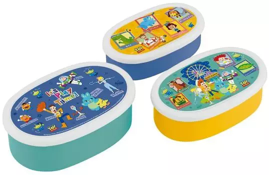 Контейнер для хранения Skater Lunch Box Seal Container, набор из 3 штук, антибактериальный, Disney Toy Story 23, сделано в Японии, 860 мл, SRS3SAG-A