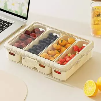 Контейнер для хранения специй с ручкой, пищевой, без BPA, большой 4Grid розовый