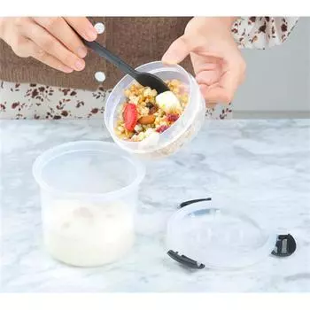 Контейнер для хранения свежей еды Завтрак Овсянка Йогурт Молоко Стакан Офисный обед Портативная миска для хранения продуктов Кухонные принадлежности оранжевый