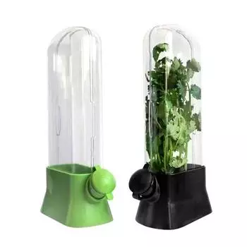Контейнер для хранения трав Herb Keeper Pods для холодильника Herb Saver Pods Контейнеры для овощей Травы Бутылка для хранения овощей без бисфенола А с резервуаром для воды Свежесть чёрный