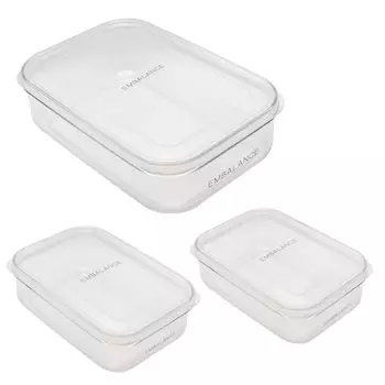 Контейнер для хранения Wilmax Embalance Clear Container S x 2 L x 1 Set Сделано в Японии Можно мыть в посудомоечной машине Прочный Ударопрочный Морозильник Охлаждаемый Стильный