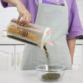 Контейнер для хранения зерновых Кухонный ящик для хранения Ящик для хранения продуктов питания с крышками и отделениями 1500ML