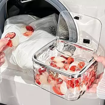 Контейнер для капсул для стирки, многофункциональный прозрачный ящик для хранения, держатель для кофейных капсул, настольный мусорный бак S прозрачный