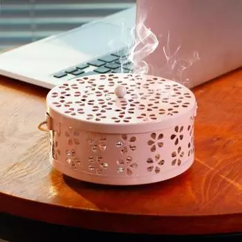 Контейнер для катушки от комаров Прочный подвесной курильница из кованого железа в форме лепестка Коробка для курильницы от комаров Настольный орнамент Курильница