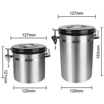 Контейнер для кофе с клапаном CO2 Premium для кофейных зерен, герметичная крышка, сохраняет свежесть, контейнер для хранения, нержавеющая сталь