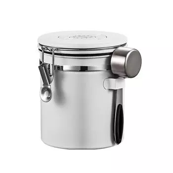 Контейнер для кофе в зернах 1,2 л с ложкой для даты, чай, сахар, канистра большой емкости, банка для конфет, офисная кухня, еда