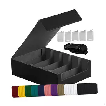 Контейнер для колоды карт вместимостью более 3800 карт для игровых карт Большой с 24 разделителями и 5 серый