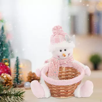 Контейнер для конфет в форме снеговика, милый, простой в использовании, декор стола, практичный, плетеный