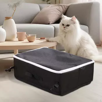 Контейнер для кошачьего песка с крышкой на молнии, водонепроницаемый для кемпинга и путешествий в машине