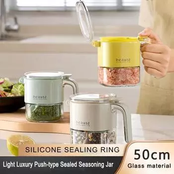 Контейнер для кухонных приправ, легкая, роскошная, герметичная банка для приправ, влагостойкая, приправа MSG, большая вместительная коробка для приправ зелёный