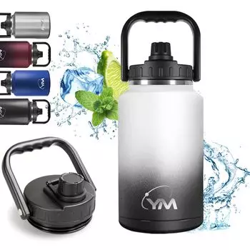 Контейнер для льда Kkapping, большая емкость, прямая подача воды с вакуумным двойным льдом BPA, легко и широко совместим с наружным белым черным кувшином, бутылкой, 3,8 л,