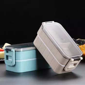 Контейнер для ланча, нескользящий, герметичный, легкий, полезный, с круглым краем для офиса Single Layer синий