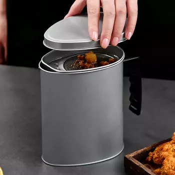 Контейнер для масла с фильтром из нержавеющей стали и сетчатым сетчатым фильтром, герметичная удобная ручка