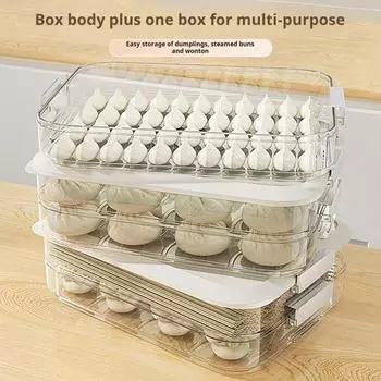 Контейнер для мясных деликатесов, ящик для хранения пельменей, многослойный штабелируемый дизайн, не содержащий бисфенола-А, хорошая герметичность, антипригарный органайзер для холодильника и морозильной камеры Dual Layer розовый
