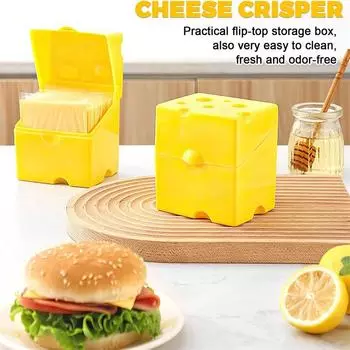 Контейнер для нарезанного сыра с откидной крышкой, сырный ломтик, хрустящий, холодильник, стеллаж для хранения, складной, ABS, бытовая