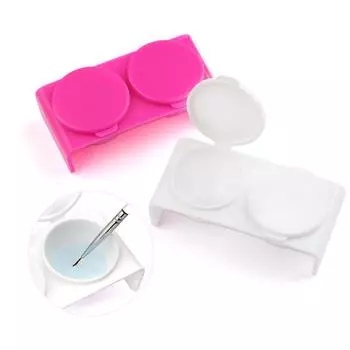 Контейнер для ногтей Nibiru DU, двойной чехол для тарелки, пластиковая чаша для оттенка с крышкой для акрилового жидкого порошка, инструмент с наконечником UVGel