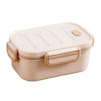 Контейнер для обеда, 1000 мл, двухслойный, герметичный, пластиковый, с пряжкой, коробка для бенто, бытовые принадлежности белый