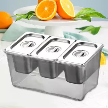 Контейнер для охлажденных приправ, контейнер для приправ, съемные отсеки, контейнер для специй для небольших ингредиентов 2 compartments