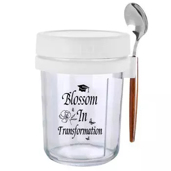Контейнер для овса на ночь 12 унций Банки для консервирования пищевых продуктов Банки и канистры (Цветок в шляпе)