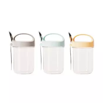 Контейнер для овса Overnight Oats Glass Cereal Cup On The Go для фруктового пудинга, йогурта серый