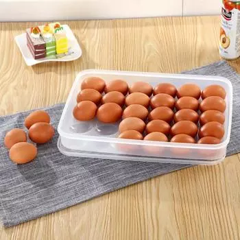 Контейнер для яиц с крышкой, многоразовый, однослойный, большой емкости, прозрачный пластиковый контейнер для яиц, кухонные принадлежности прозрачный