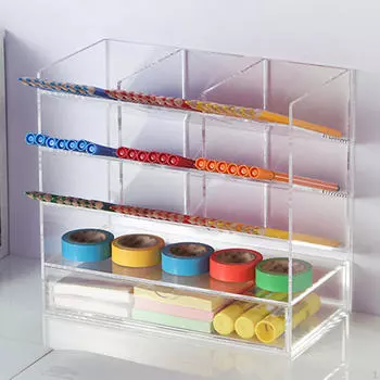 Контейнер для ручек для бровей, косметическая кисточка для хранения, отдельностоящая 5-слойная коробка, держатель для макияжа