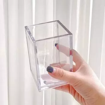 Контейнер для ручек, однотонный акриловый многофункциональный настольный контейнер для кистей для макияжа, держатель для карандашей, контейнер для домашних принадлежностей, органайзер для ручек, горшок для ручек