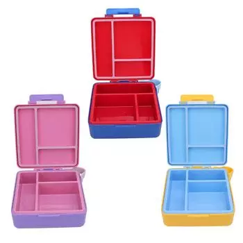 Контейнер для салата, ланч-бокс из АБС-ПП, герметичный, портативный, для хранения продуктов, с крышкой и ручкой для закусок F Red and Blue